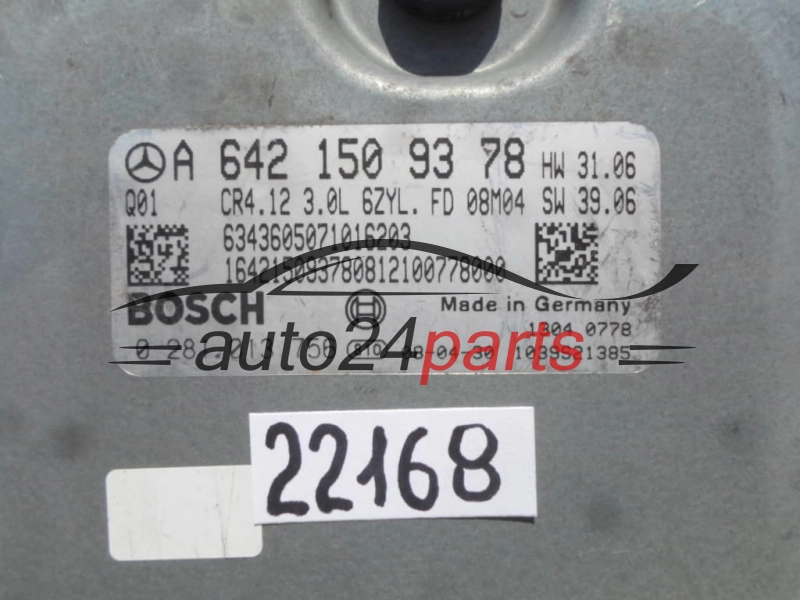 Μονάδα Ελέγχου Κινητήρα MERCEDES W164 3.0 CDI BOSCH 0 281 013 756, 0281013756, A 642 150 93 78, A6421509378, CR4.12 
