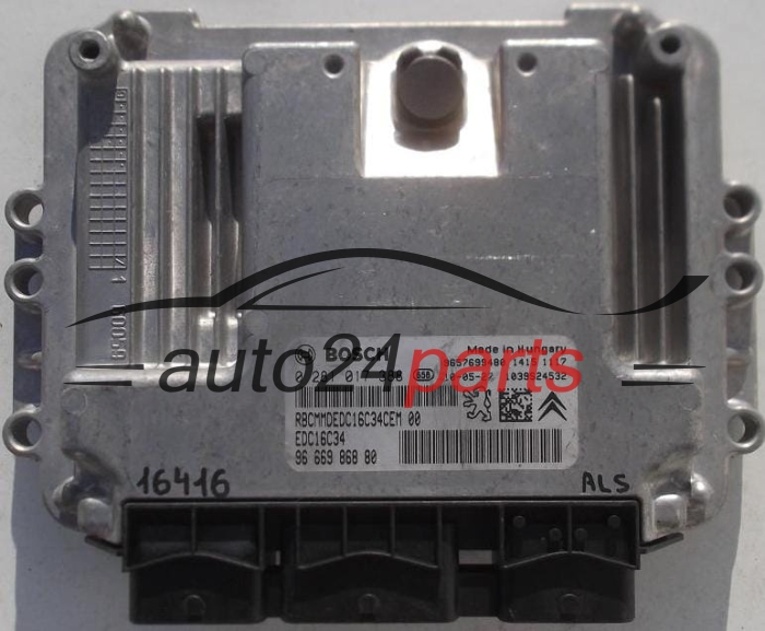 Μονάδα Ελέγχου Κινητήρα CITROEN PEUGEOT 1.4 HDI BOSCH 0 281 017 388, 0281017388, 96 669 868 80, 9666986880