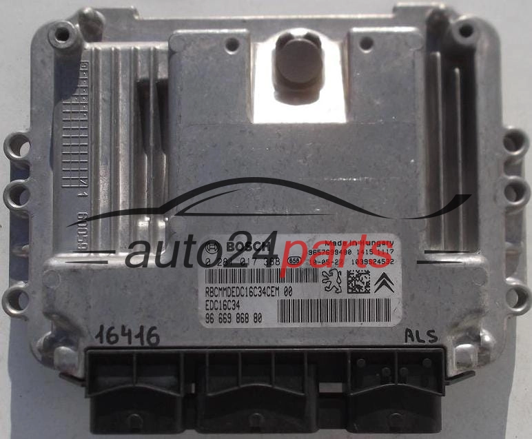 Μονάδα Ελέγχου Κινητήρα CITROEN PEUGEOT 1.4 HDI BOSCH 0 281 017 388, 0281017388, 96 669 868 80, 9666986880
