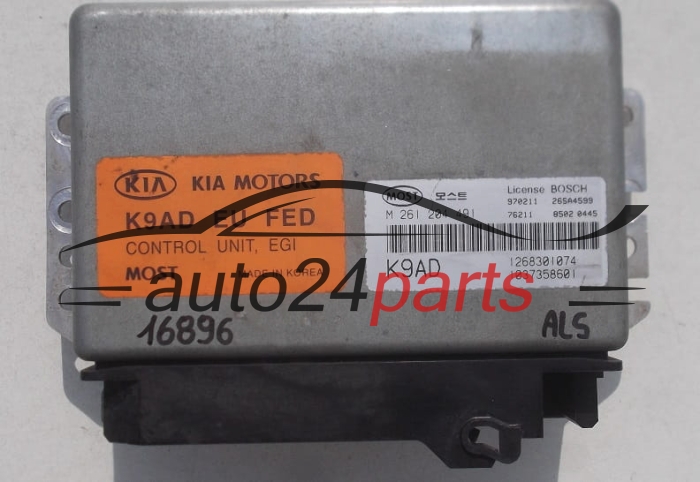 KOMPUTER STEROWNIK SILNIKA KIA CLARUS BOSCH M 261 204 491, M261204491, 0261204491, 1268301074, K9AD, 1037358601