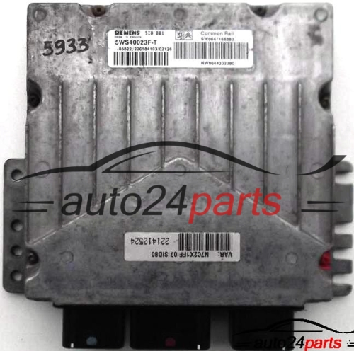 MOTORSTEUERGERÄT ECU STEUERGERAT CITROEN C5 2.0 HDI SIEMENS 5WS40023F-T, 5WS40023FT, SW 9647166880, HW 9644302380