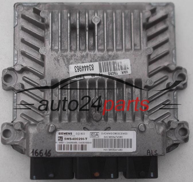 CENTRALINA DO MOTORE PEUGEOT CITROEN 2.0 HDI, SIEMENS 5WS40029I-T, 5WS40029IT, 9655474580, 9655041480, SID 803 
