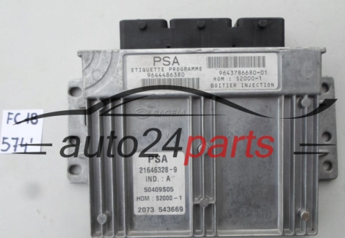 MOTORSTEUERGERÄT ECU STEUERGERAT CITROEN PEUGEOT 21646328-9, 216463289, 9644486380, 9643786680-01