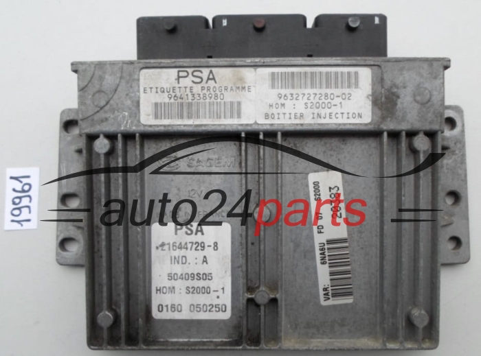 KOMPUTER STEROWNIK SILNIKA CITROEN XSARA PICASSO 1.8 Sagem 21644729-8, 216447298, PSA 9641338980, 9632727280-02