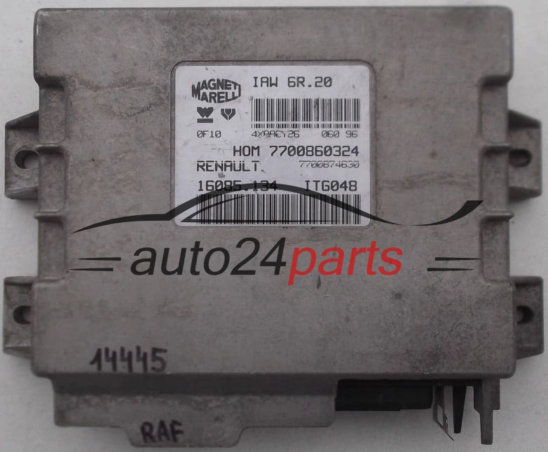 Μονάδα Ελέγχου Κινητήρα RENAULT TWINGO 1.2, MAGNETI MARELLI IAW 6R.20, IAW6R20, 7700860324, 7700874630, 16085.134, 16085134