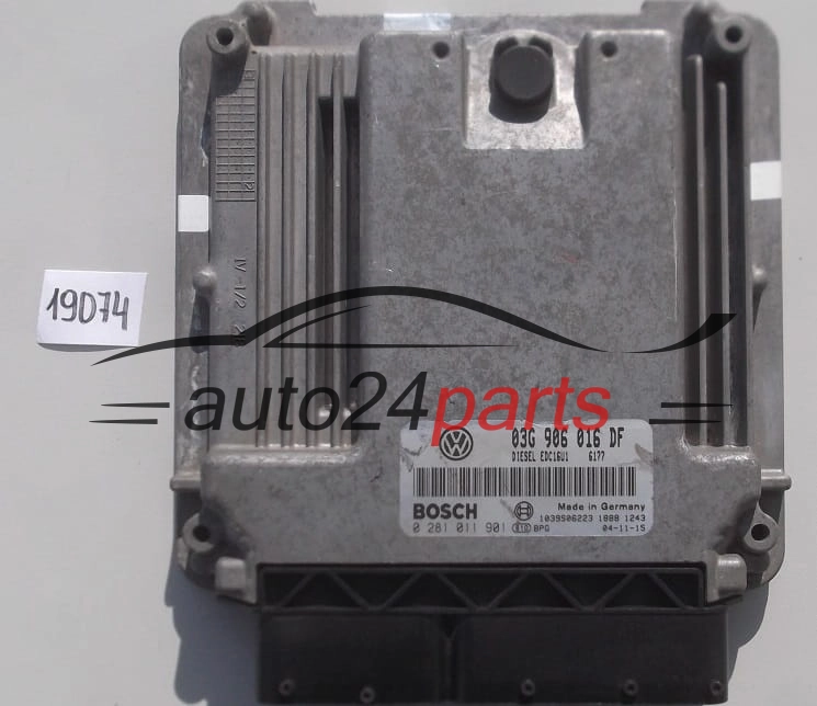 KOMPUTER STEROWNIK SILNIKA VW VOLKSWAGEN GOLF 1.9 TDI BOSCH 0 281 011 901, 0281011901, 03G 906 016 DF, 03G906016DF, EDC16U1