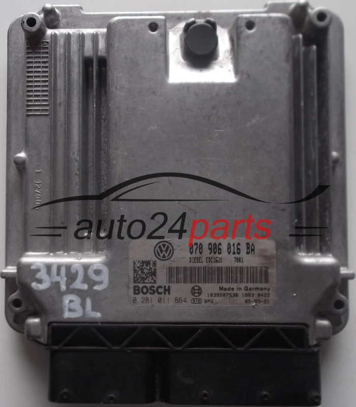 MOTORSTEUERGERÄT ECU STEUERGERÄT VW VOLKSWAGEN T5 2.5 TDI 070906016BA