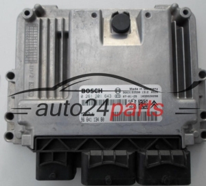 CALCULATEUR MOTEUR PEUGEOT 1.6 BOSCH 0 261 201 643, 0261201643, 96 641 134 80, 9664113480, 9663193580, MEV17.4 