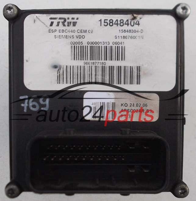 Αντλία αβς PEUGEOT 407 SIEMENS VDO S118676001N, TRW 15848404, 15848304D, 9661877180