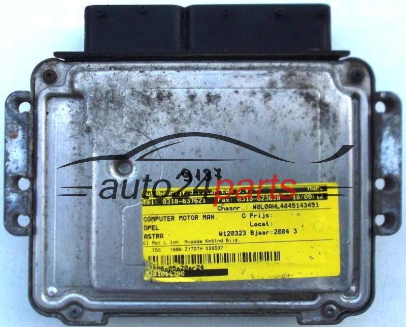 CENTRALINA DO MOTORE OPEL ASTRA H 1.7 CDTI Z17DTL Z17DTH BOSCH 0 281 011 380, 0281011380, GM 12992628 LK , ISUZU 8973729171
