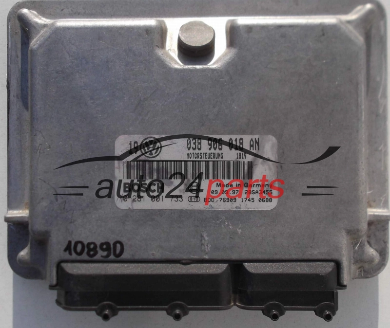 Μονάδα Ελέγχου Κινητήρα VOLKSWAGEN GOLF 1.9 TDI BOSCH 0 281 001 733, 038 906 018 AN