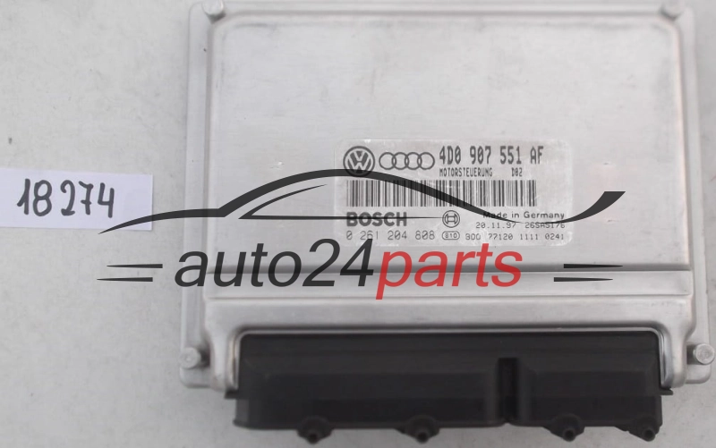 KOMPUTER STEROWNIK SILNIKA AUDI A6 2.8 V6 BOSCH 0 261 204 808, 0261204808, 4D0 907 551 AF