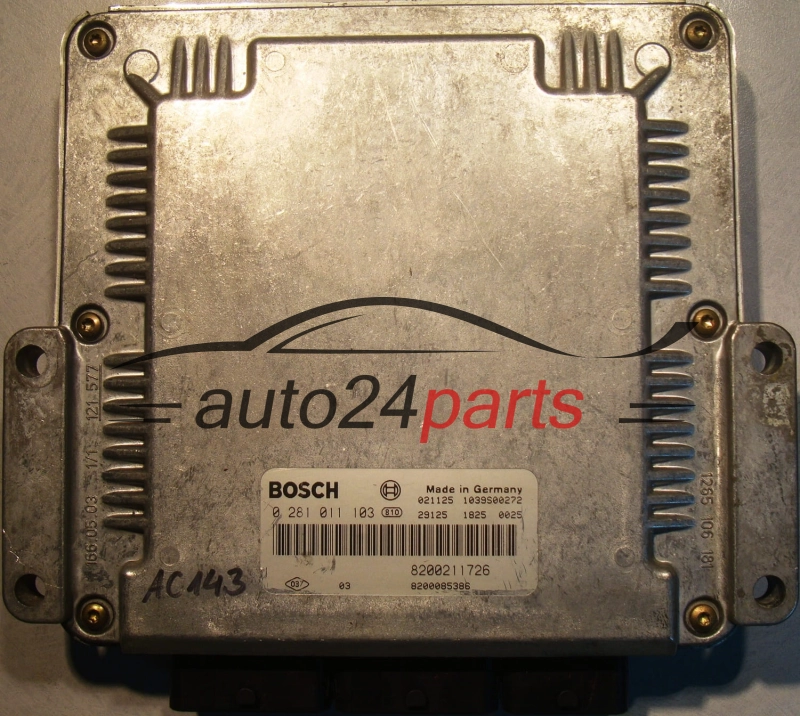 ECU CENTRALITA DE MOTOR  RENAULT LAGUNA 2.2 DCI BOSCH 0 281 011 103,  8200085386