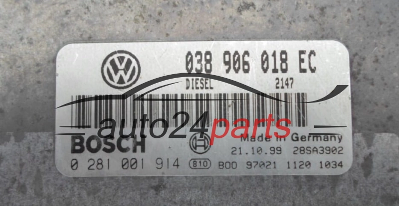 Μονάδα Ελέγχου Κινητήρα SEAT IBIZA 1.9 TDI BOSCH  0281001914,  038906018EC