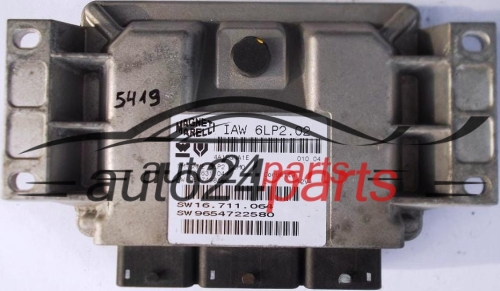 ECU ENGINE CONTROLLER CITROEN C3 1.4 MAGNETI MARELLI IAW 6LP2.02, IAW6LP202, HW 16.631.044, 16631044, 9647498180, SW 16.711.064, 16711064, 9654722580