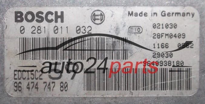 KOMPUTER STEROWNIK SILNIKA CITROEN PEUGEOT 2.0 HDI BOSCH 0 281 011 032,  96 474 747 80