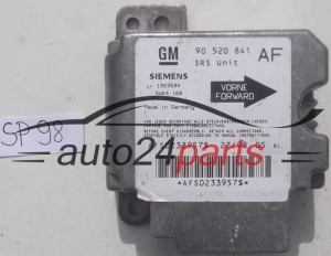 STEROWNIK MODUL PODUSZEK POWIETRZNYCH OPEL ASTRA G ZAFIRA A 90520841 AF, 90 520 841 AF, 9117205, 6237758, 62 37 758, SIEMENS 1923594 5WK4168