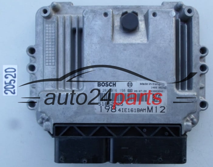 KOMPUTER STEROWNIK SILNIKA FIAT BRAVO 1.6 MJTD BOSCH 0281016198, 0 281 016 198, 51852325, 198 4IE161BAM M12, 1984IE161BAMM12