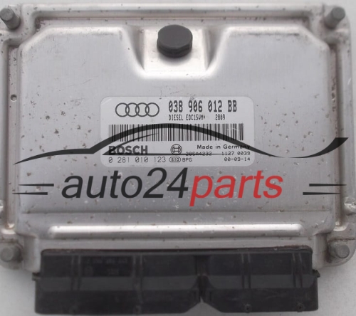 KOMPUTER STEROWNIK SILNIKA AUDI A3 1.9 TDI, BOSCH 0 281 010 123, BOSCH 0281010123, 038 906 012 BB, 038906012BB 