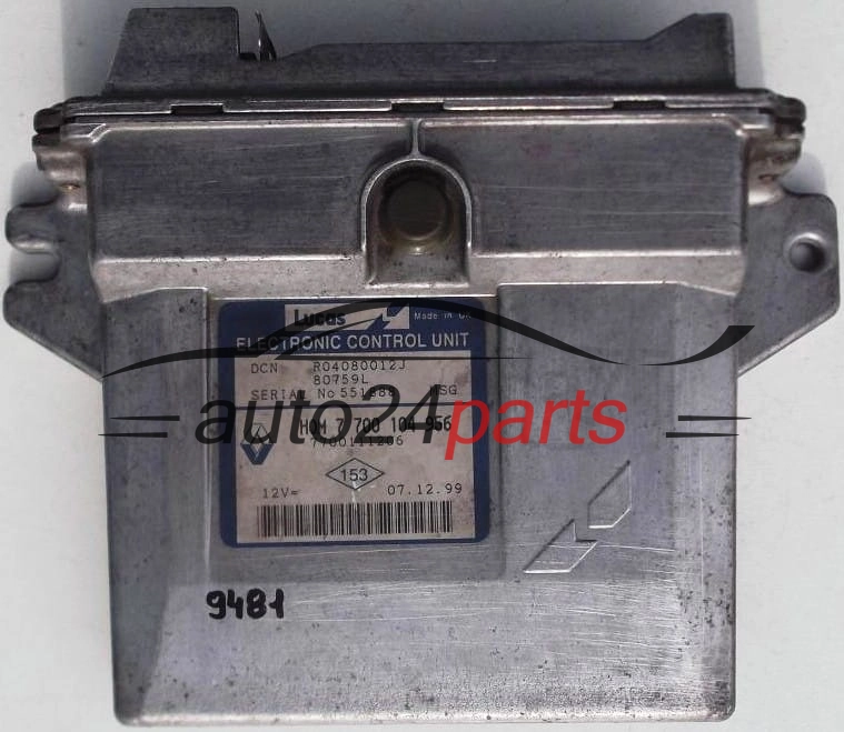 KOMPUTER STEROWNIK SILNIKA RENAULT KANGOO 1.9 D R04080012J, HOM 7700 104 956, HOM7700104956, 7700104956