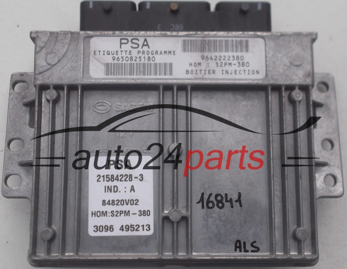 CENTRALINA DO MOTORE CITROEN C3 1.4 8V SAGEM 21584228-3, 215842283, 9650825180, 9642222380, 84820V02