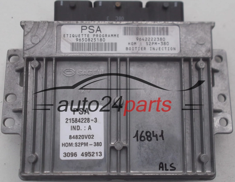CENTRALINA DO MOTORE CITROEN C3 1.4 8V SAGEM 21584228-3, 215842283, 9650825180, 9642222380, 84820V02