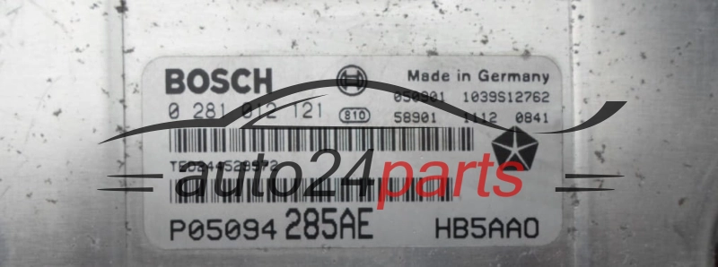 KOMPUTER STEROWNIK SILNIKA CHRYSLER VOYAGER 2.8 CRD BOSCH 0 281 012 121, 0281012121, P05094285AE