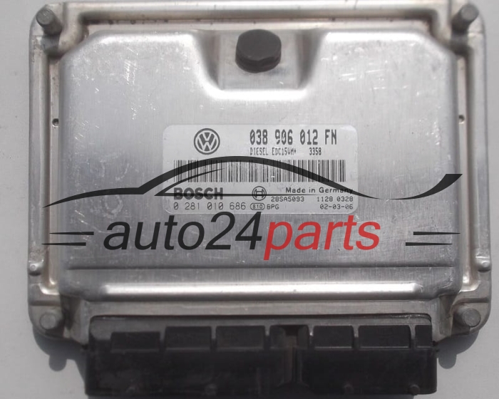 ECU ENGINE CONTROLLER SEAT LEON TOLEDO 1.9 TDI ALH 038 906 012 FN, 038906012FN, BOSCH 0 281 010 686, 0281010686, 28SA5093 DIESEL EDC15UM+ 3358