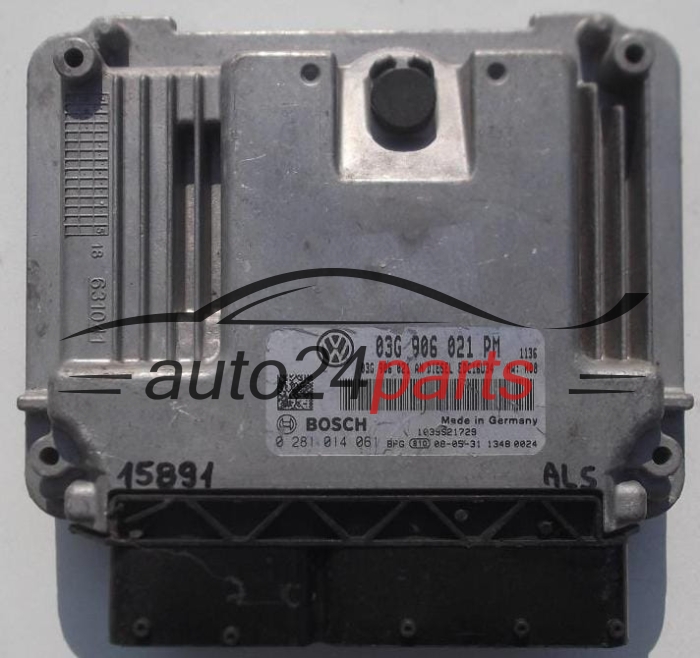 CENTRALINA DO MOTORE VW VOLKSWAGEN GOLF 1.9 TDI 03G906021PM, 03G 906 021 PM, 03G906021AN, 03G 906 021 AN BOSCH 0281014061, 0 281 014 061 