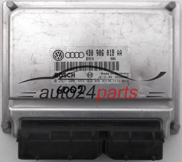KOMPUTER STEROWNIK SILNIKA VW VOLKSWAGEN PASSAT 1.8T 1.8 TURBO QUATTRO 4B0906018AA, 4B0 906 018 AA, BOSCH 0261206449, 0 261 206 449, BENZIN ME7.5 0006 26SA6397