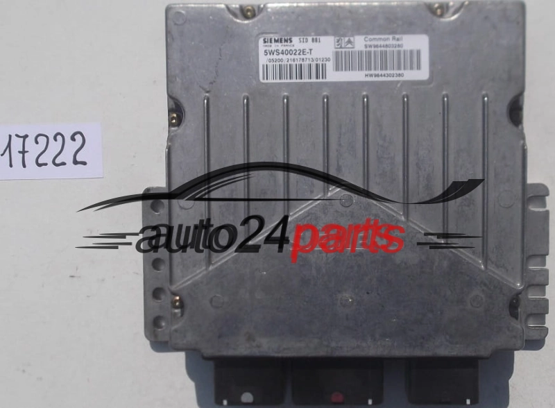 MOTORSTEUERGERÄT ECU STEUERGERAT CITROEN C5 2.0 HDI SIEMENS 5WS40022E-T, 5WS40022ET, SW 9644803280, HW 9644302380 