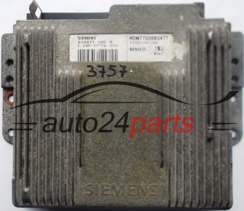 ECU ENGINE CONTROLLER RENAULT LAGUNA 2.0 SIEMENS S103717205R, S103717205 R, HOM7700863477, 7700106186