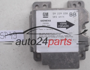 STEROWNIK MODUL PODUSZEK POWIETRZNYCH OPEL CORSA B GM 09 229 038 BB, 09229038, 09229038BB, SIEMENS 5WK42924 - SP49