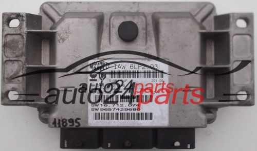 KOMPUTER STEROWNIK SILNIKA PEUGEOT 206 1.4 MAGNETI MARELLI IAW 6LP2.03, IAW6LP203, HW 16.631.044, 16631044, 9647498180, SW 16.712.074, 16712074, 9657429680
