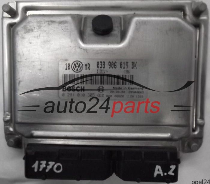 MOTORSTEUERGERÄT ECU STEUERGERÄT VW VOLKSWAGEN PASSAT 1.9 TDI ATJ 038906019BK, 038 906 019 BK, BOSCH 0 281 010 305, 0281010305, DIESEL 1061, 28SA4359
