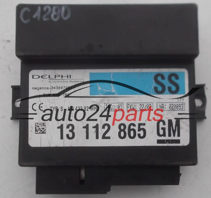 CENTRALKA MODUL STEROWNIK CENTRALNEGO ZAMKA TURVERRIEGELUNG OPEL ZAFIRA A, 13 112 865, 13112865, 343007261 SS, 510 050 781, 510050781