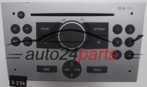 RADIO CD MP3 OPEL MERIVA  7 643 106 317 / 7643106317 / 13 167 832 FJ / 13167832FJ / CD30 - R234, R235