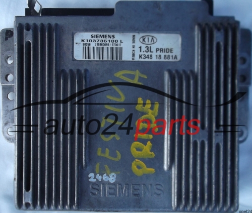 MOTORSTEUERGERÄT ECU STEUERGERÄT KIA PRIDE 1.3 SIEMENS K103735100L, K103735100 L, 103735100, K348 18 881A, K34818881A, 34818881 