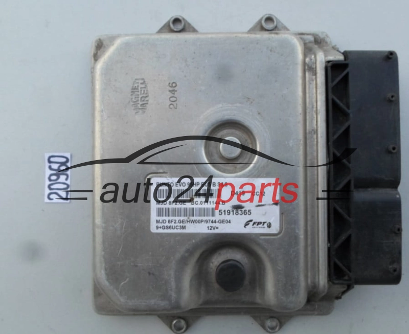 ECU ENGINE CONTROLLER FIAT PUNTO EVO MJD 8F2.GE, MJD8F2GE, 51918365