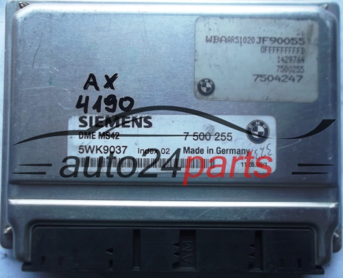 ECU ENGINE CONTROLLER BMW E38 E39 E46 2.8 SIEMENS 5WK9037 DME MS42 7 500 255