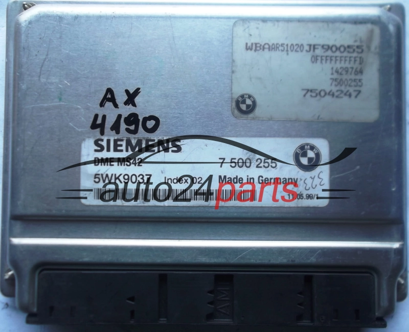 ECU ENGINE CONTROLLER BMW E38 E39 E46 2.8 SIEMENS 5WK9037 DME MS42 7 500 255