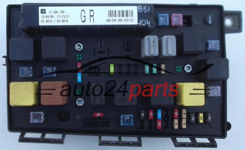 BOITE ELECTRIQUE A RELAIS ET FUSIBLE OPEL GM 13 206 745 GR HELLA 5DK 008 668-32