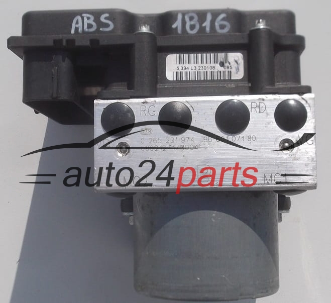 ABS CENTRALINA POMPA CITROEN PEUGEOT BOSCH 0 265 231 974,  96 601 071 80
