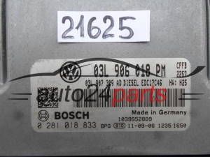 VW VOLKSWAGEN NEW BEETLE 2.0 TDI BOSCH 0 281 018 833, 0281018833, 03L 906 018 PM, 03L906018PM, EDC17C46