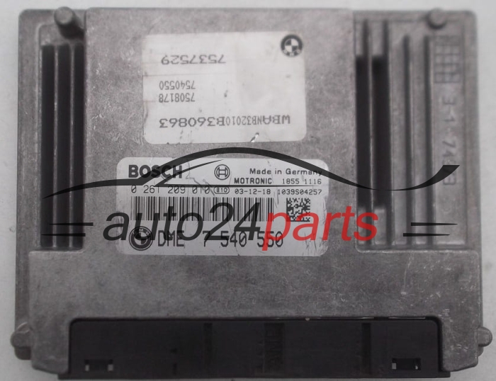 ECU ENGINE CONTROLLER BMW E65 E66 645 BOSCH 0 261 209 010,  DME 7 540 550