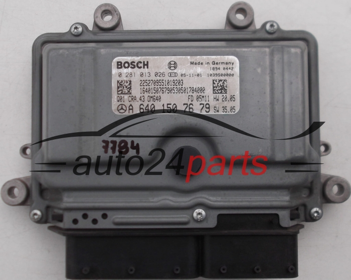 Μονάδα Ελέγχου Κινητήρα MERCEDES A180 BOSCH 0 281 013 026, 0281013026, A 640 150 76 79, A6401507679, 6401507679