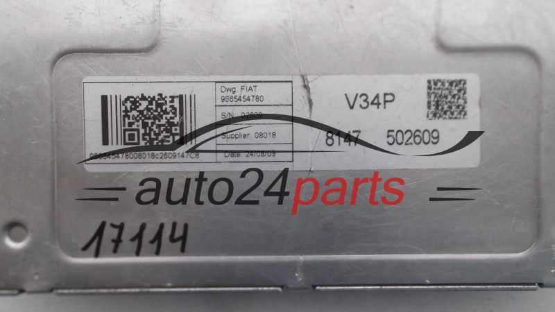 CENTRALINA DO MOTORE FIAT FIORINO VALEO 9665454780 