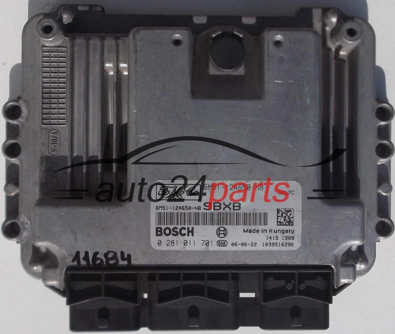 Μονάδα Ελέγχου Κινητήρα FORD FOCUS 1.6 TDCI BOSCH 0 281 011 701, 0281011701, 6M5112A650NB, 6M51-12A650-NB