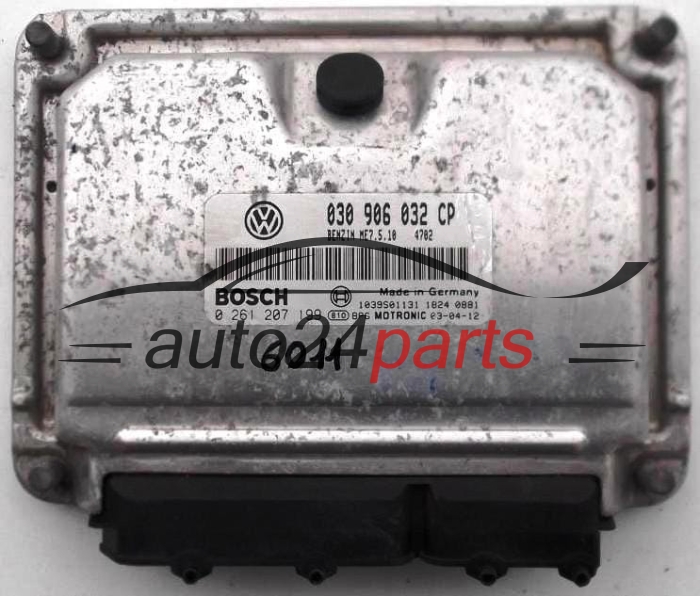 ECU ENGINE CONTROLLER VW VOLKSWAGEN LUPO 1.0 030906032CP, 030 906 032 CP, BOSCH 0261207199, 0 261 207 199, BENZIN ME7.5.10 4702