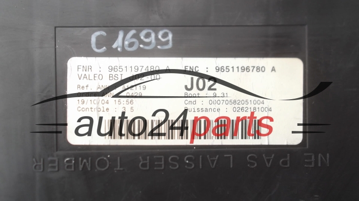 KOMFORTSTEUERGERÄT CITROEN PEUGEOT 9651197480A, 9651196780A